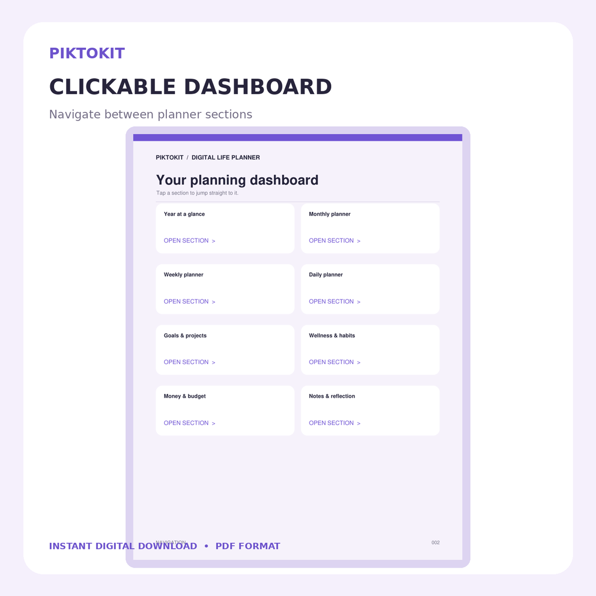 Planner dashboard