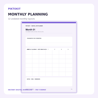 Monthly planner